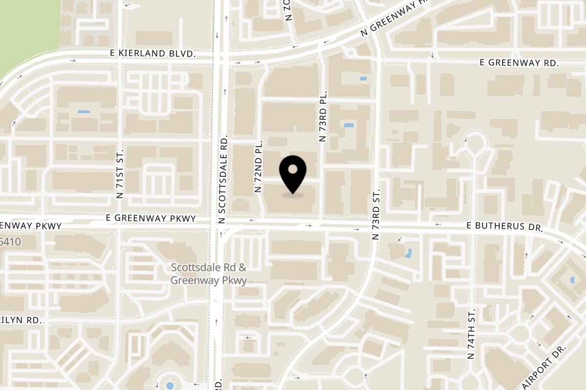 Map showing the location of Obon Sushi Bar Ramen Scottsdale on 15037 N Scottsdale Rd J-195 in Scottsdale